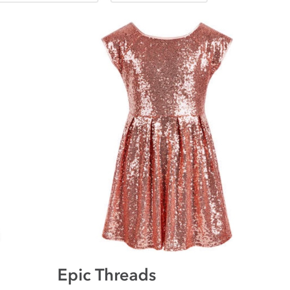 Epic threads rose gold sequence dress girls